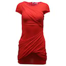 Alice + Olivia Draped Detail Dress in Red Acetate