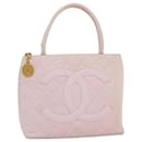 CHANEL COCO Mark Tote Bag cotton Pink CC Auth 29713a - Chanel