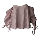 Blusa con hombros descubiertos a rayas en algodón multicolor de Caroline Constas - Autre Marque