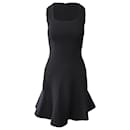 Alaia Sleeveless Fluted Mini Dress in Black Wool - Alaïa