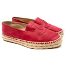 Red Leather Espadrilles - Chanel