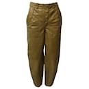 Ulla Johnson Jupiter Runway high waisteded Cropped Pants in Brown Leather