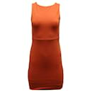 Alice + Olivia Tali Sleeveless Cross Detail Back Dress in Orange Rayon