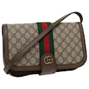 GUCCI GG Supreme Ophidia Web Sherry Line Shoulder Bag Beige Auth 29884a - Gucci