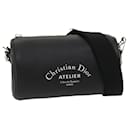Christian Dior Atelier Roller Bag Sac à Bandoulière Cuir Noir Authentique 29708A