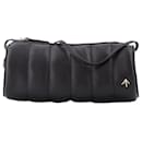 Padded Cylinder Bag in Black Leather - Autre Marque