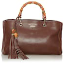 Gucci Brown Bamboo Shopper Leather Satchel