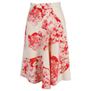 Stella McCartney Floral Print A-Line Skirt in Cream Silk - Stella Mc Cartney