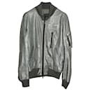 McQ by Alexander McQueen Bomber Jacket in Silver Leather  - Autre Marque