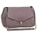 PRADA Chain Shoulder Bag Quilted Nylon Purple Auth yk4614 - Prada