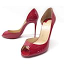 NEW CHRISTIAN LOUBOUTIN SHOES 38.5 RED PATENT LEATHER PUMPS SHOES - Christian Louboutin