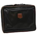 CELINE Clutch Bag Leather Black Auth ar7220 - Céline