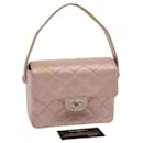 CHANEL Matelasse Hand Bag Silk Satin Pink CC Auth 29999a - Chanel