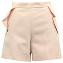 Sandro Paris Ruffled Detail Shorts in Pink Polyester 