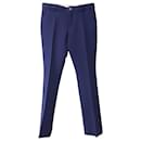 Gucci Cropped Trousers in Blue Wool