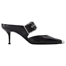 Black Boxcar Leather Pumps With Silver Hardware - Alexander Mcqueen