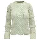 Self-Portrait Lace Long Sleeve Blouse in White Polyester  - Self portrait