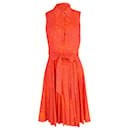 Vestido Diane Von Furstenberg Harmony Lepic en rayón naranja