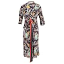 Diane Von Furstenberg Robe Portefeuille Madalena en Viscose Multicolore