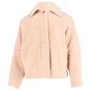 Vince Button-Front Sherpa Jacket in Beige Polyester