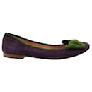 Purple Suede Ballerinas with Green Bow - Kate Spade