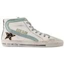 Slide Sneakers in White Leather - Golden Goose Deluxe Brand