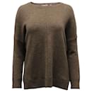 Vince Ribbed Neck Sweater in Brown Wool