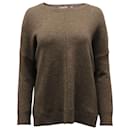 Vince Pullover mit geripptem Kragen aus brauner Wolle