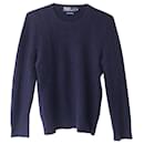 Ralph Lauren Knitted Crew Neck Sweater in Navy Blue Cashmere