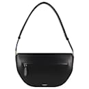 Burberry women medium olympia bag in black calfskin