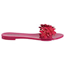 Tod's Floral Embellished Slides in Pink Patent Leather