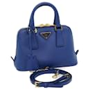 PRADA Mini Hand Bag Safiano Leather 2way Blue Auth 30321a - Prada