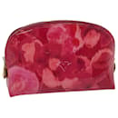 LOUIS VUITTON Vernis Ikat Flower Pochette Cosmetic Pouch Pink M90045 Auth rz415 - Louis Vuitton