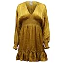 Ulla Johnson Odette Mini Dress in Gold Silk