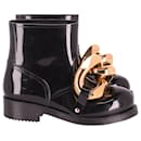 J.W. Anderson Chunky Chain-Detail Rubber Boots in Black Rubber - JW Anderson