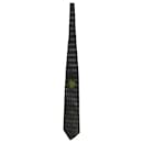 Gianni Versace Krawatte mit geometrischem Aufdruck aus schwarzer und silberner Seide