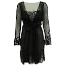 Alberta Ferretti Sheer Lace Dress in Black Silk 