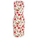 Michael Kors Sleeveless Stemmed-Rose Print Sheath Dress in Floral Print Rayon