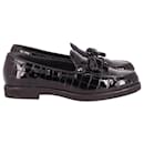 Tods Tassel Loafers in Black Patent Leather - Tod's