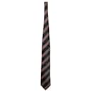 Ermenegildo Zegna Striped Tie in Grey and Pink Silk 