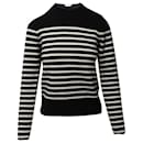 Sandro Paris Striped Sweater in Black and White Wool 
