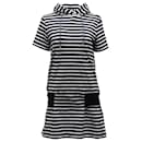 Sacai Stripe Dress with Hood in Black and White Cotton