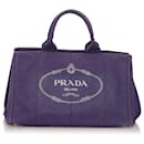 Prada Purple Canapa Logo Canvas Handbag