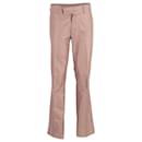 Yves Saint Laurent Rive Gauche Trousers in Light Brown Cotton 