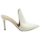 Gianvito Rossi High Heel Mules in White Patent Leather