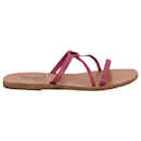 Ancient Greek Sandals Spetses Sandalias planas con nudo en cuero rosa