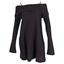 Isa Arfen Mini-robe à épaules dénudées en laine noire - Autre Marque