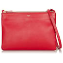 Celine Red Large Trio Leather Crossbody Bag - Céline