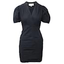 Ba&Sh Puff Sleeves Mini Dress in Black Cotton