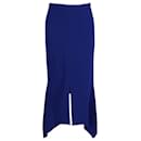 Roland Mouret Milton Asymmetric Stretch-Jersey Midi Skirt in Blue Wool